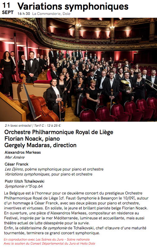 Page Internet. OPRL. La Commanderie, Dole. Variations symphoniques. Festival de musique. 2022-09-11